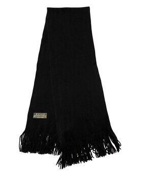 Echo Black Fringe Scarf 60” Long Soft Acrylic Blend Classic Winter Wrap